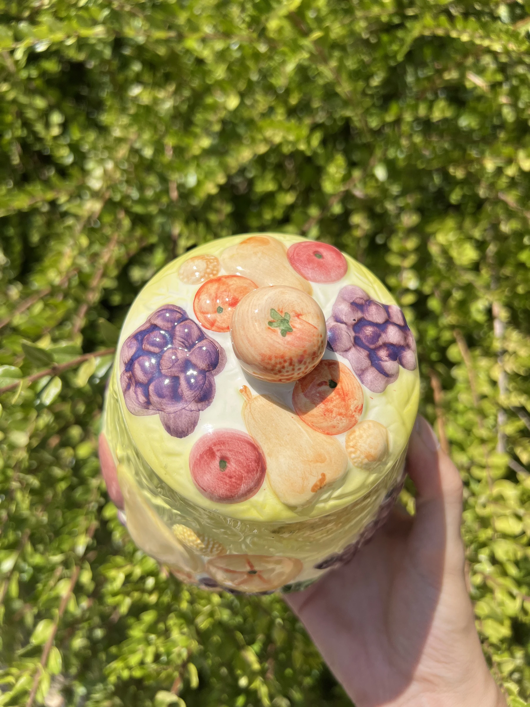 🍐 Lot 2 pots céramique barbotine fruits vintage WHAT'S avec couvercle – photo 11